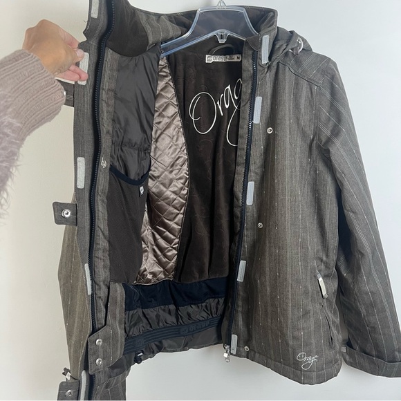 Orage Women’s Ski Jacket Alaskan Pinstripe Brown Snowboarding Winter Coat Medium - Picture 10 of 16